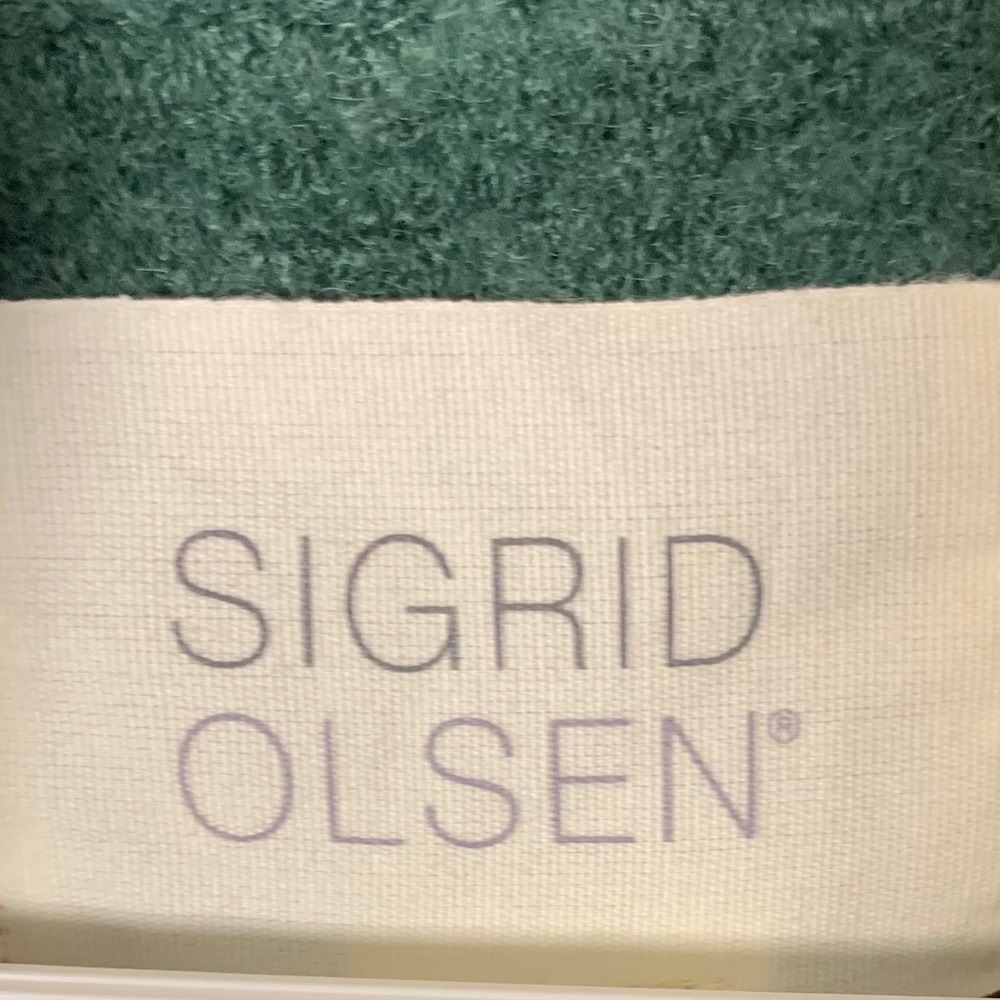 Sigrid Olsen Wrap Jacket Green Wool Blend Christmas Women XL Artsy Lagenlook - Picture 5 of 8